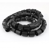 Spiral Tube Cable Wire Wrap Organizer PC Cord Management 40mmx1.5m Black