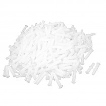 500 Pcs Plastic Anti-rotation Wall Mounted Expansion Nail Plug White 8mm x 40mm