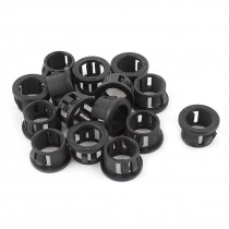 15x Black Round Cable Hose Harness Snap in Bushing Plugs Grommet 12mm Hole Dia