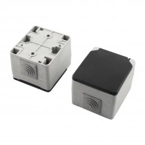 2Pcs French Type IP44 One Gang Waterproof AC250V 10-16A Wall EU Socket Box