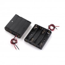 2Pcs Spring Load In Series Battery Holder Box Case Black for 4 x 1.5V AAA