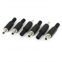 6 Pcs 1.3mm x 3.5mm Male DC Power Plug CCTV Coaxial Connector Black