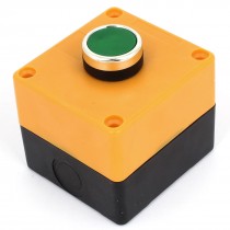 AC 660V 10A SPDT 3 Pin Momentary Actuator Green Cap Push Button Control Station