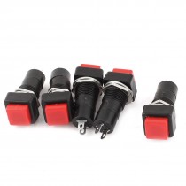 5 x On/Off 2 Terminals SPST Red Monmentary Push Button Switch AC 250V/3A