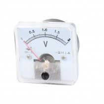 50mmx50mm Square Panel Analog Volt Dial Meter DH-50 DC 0-2V