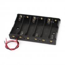 Black Plastic Wires Lead Holder Storage Case for 6 x 1.5V AA Battery