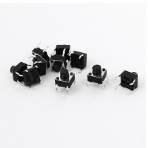 10pcs 4 Pins Momentary Tact Tactile Pushbutton Key Switch DIP 6X6X6mm