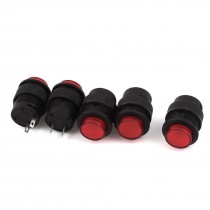 5pcs Replacement Momentary SPST Red Round Push Button Switch AC 250V 3A