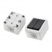 2pcs AC250V 10A Screws Mounting Lockingcontrol Box Dual Push Button Switch