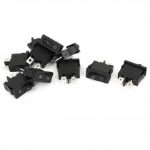 AC 250V 15A 2 Pins SPST on Off Black Key Snap in Boat Rocker Switch 10 Pcs