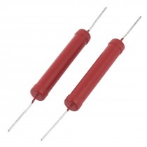 2pcs 5W Power 16M Ohm 5 3cm x 0 9cm High Voltage Glass Glaze Film Resistor