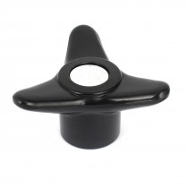 8mm 1 8PT Female Thread Screw on Triangle Knob 35mm Height Black