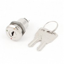 AC 250V 1A 3 Terminals on Off Tubular Key Lock Switch Silver Tone