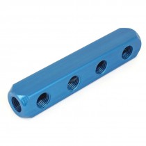 Air Compressor 1/2BSP 4 Way Hose Pipe Inline Manifold Block Splitter Teal Blue