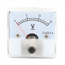 DC0 15V Analog Voltmeter 52mm x 52mm Pointer Panel Voltage Meter Guage