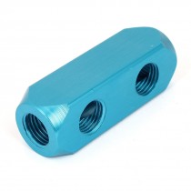 Air Compressor 1/4BSP 2 Way Hose Pipe Inline Manifold Block Splitter Teal
