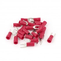 25pcs 12 10 AWG 10 Stud Red Insulated Fork Spade Terminals Electrical Connector