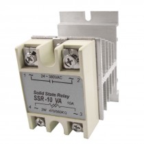 Adjustable Solid State Relay SSR-10VA 10A 24-380V AC 470/560K Ohm w heat sink