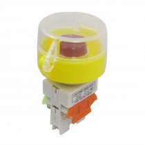 AC 220V Red Light 1NO 1NC Latching Locking Transparent Cover Push Button Switch
