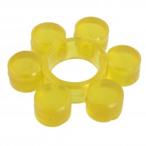 75mm x 15mm 6 Cylinder Petal 30mm Bore PU Coupler Damper Yellow