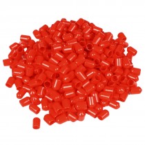 350 Pcs 14mm Height 8mm Inner Dia Round Tip Red PVC Insulated End Caps