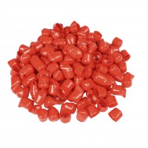 200 Pcs 20mm Height 18mm Inner Dia Round Tip Red PVC Insulated End Caps