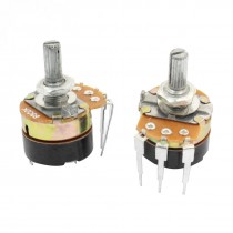 2pcs B500K 500K Ohm 6mm Knurled Split Shaft Rotary Switch Carbon Potentiometers