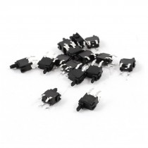 15 Pcs 4 Pins DPST PCB Mounted Momentary Action Push Button Micro Switch