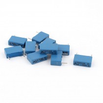 10pcs 0 8x6mm Axial Leads Polyester Film Capacitor 5 AC700V 5 6nF Blue