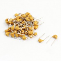 60 Pcs 2 Pin Terminal Multilayer Ceramic Capacitor Yellow 330pF AC 50V 5