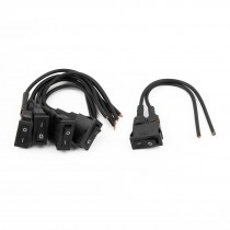 AC 6A 250V 10A 125V 2 Wires SPST Latching Rocker Switch Black 5 Pcs
