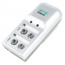 US Plug 100 240V 2 Slot LED Indicator 9V Ni MH NiCd Rechargeable Battery Charger