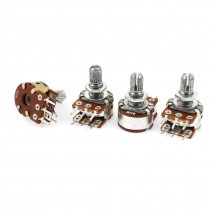 4pcs 10K Ohm 15mm Shaft Linear Dual Rotary Rotatable Taper Potentiometer