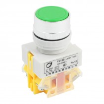 600V 10A 1NO 1NC DPST 24mm Thread Green Momentary Push Button Switch