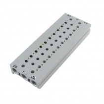 Rectangle Aluminum Block Manifold Solenoid Valve Base 10 Stations