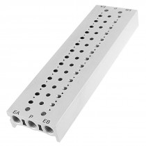 Rectangle Aluminum Block Manifold Solenoid Valve Base 14 Stations