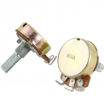 6mm Split Shaft 0 5W 100KOHM Linear Taper Potentiometers R2410N Bag of 2