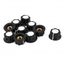 Adjustable Turn 18.5mm Top 6mm Shaft Insert Dia Potentiometer Rotary Knobs 10pcs