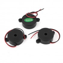 DC3 24V Industrial Continuous Sound Electronic Alarm Buzzer Black 3 Pcs