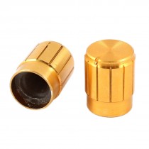 2 Pcs Gold Tone 6mm Control Shaft Rotary Aluminum Potentiometer Knobs