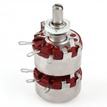 WTH118 6mm Shaft Dia Dual 47K Ohm 2W 2 Gang Linear Carbon Potentiometer