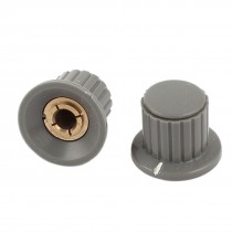2pcs 18 5mm Top 1 4" Shaft Insert Dia Brass Tone Core Potentiometer Control Knob