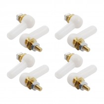8Pcs RC Car Spare Parts Rod Ends Standoff Brass Ball Link 2x2x16mm White