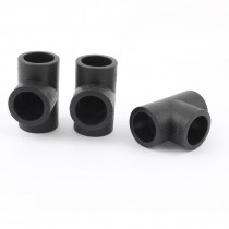 3 Pcs 25mm HDPE Socket Fusion Water Gas Equal Tee Pipe Fitting Coupling Black