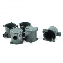 5pcs Double Inlet Ports PVC Round Electrical Junction Box Switch Connection Case