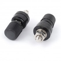2pcs Black Plastic Shell 6mm Male Threaded Diameter Binding Post