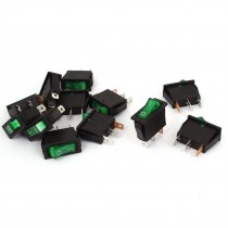 12 Pcs KCD 104 SPST on Off Green LED Boat Rocker Switch AC 250V 15A 125V 20A