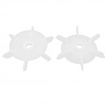 2pcs 16mm D Shape Bore 140mm Outer Dia 6 Impeller Plastic Motor Fan Blade Wheel
