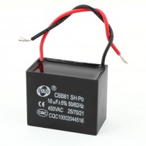 CBB61 AC 450V 10uF 5 Wired Non Polar Polypropylene Film Motor Running Capacitor