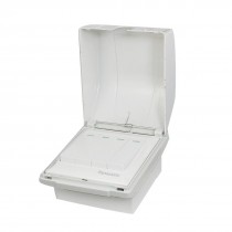 White Mount Base Cover Button 4 Gang Wall Panel Switch AC 250V 10A